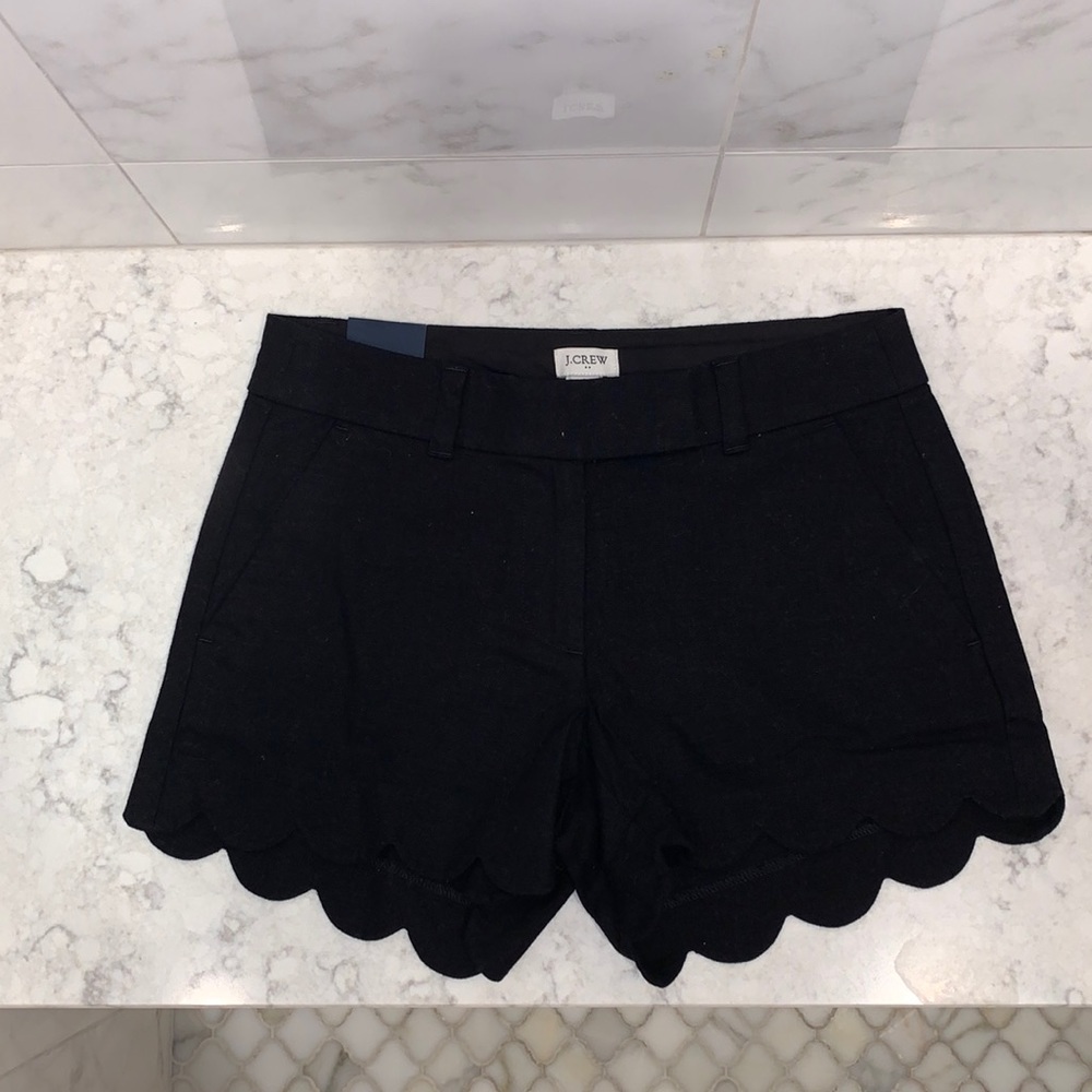J.Crew Women’s Black Scalloped Shorts